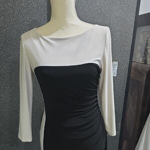 Lauren Ralph Lauren Black and White Long Sleeve Dress